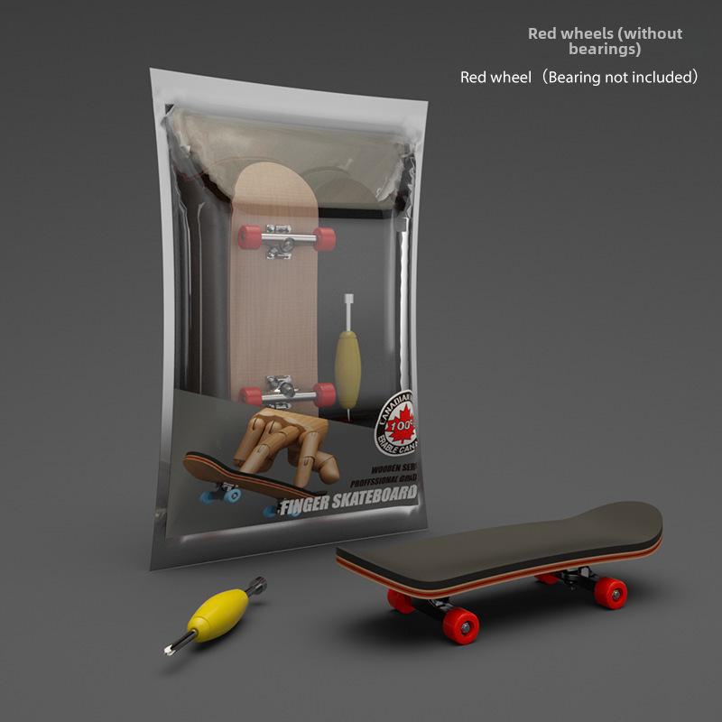 

Скейтборд Pro Maple Double Rocker Finger с подшипниковыми колесами - Mini Creative Palm Skateboard without bearing красный