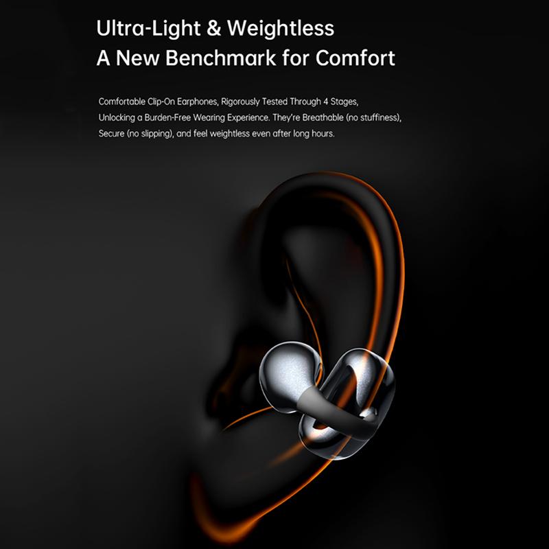 AlongChoice Ai Wireless Earphones Bluetooth 6.0 Headset Noise Cancel Microphone Painless Wear