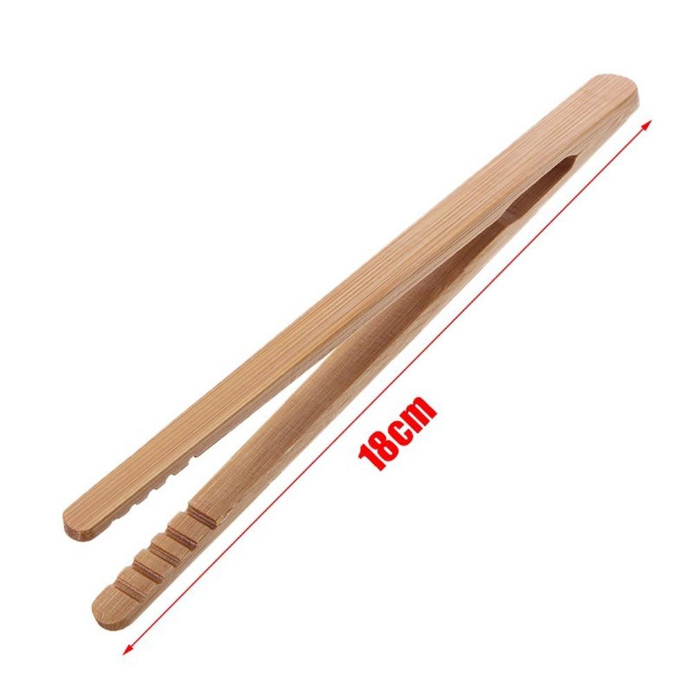 2Pcs Wooden Food Tongs for Toast Salad and Ice Tea Practical Kitchen Tool
