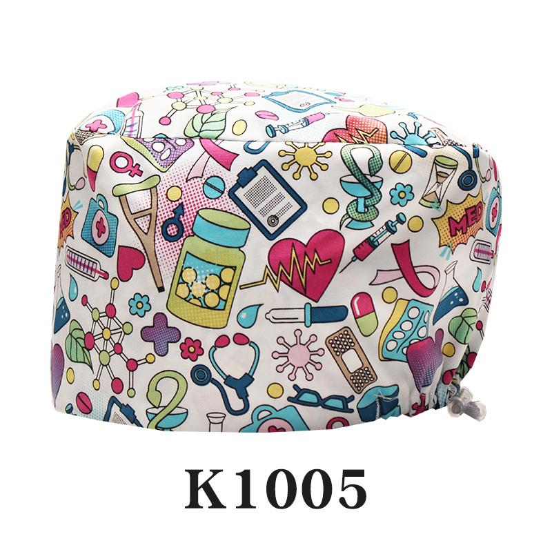 Fashionable Digital Printed Medical Hats for Women Men Breathable Soft Nursing Caps TOOTH Pet Clinic Surgical Scrubs Hat