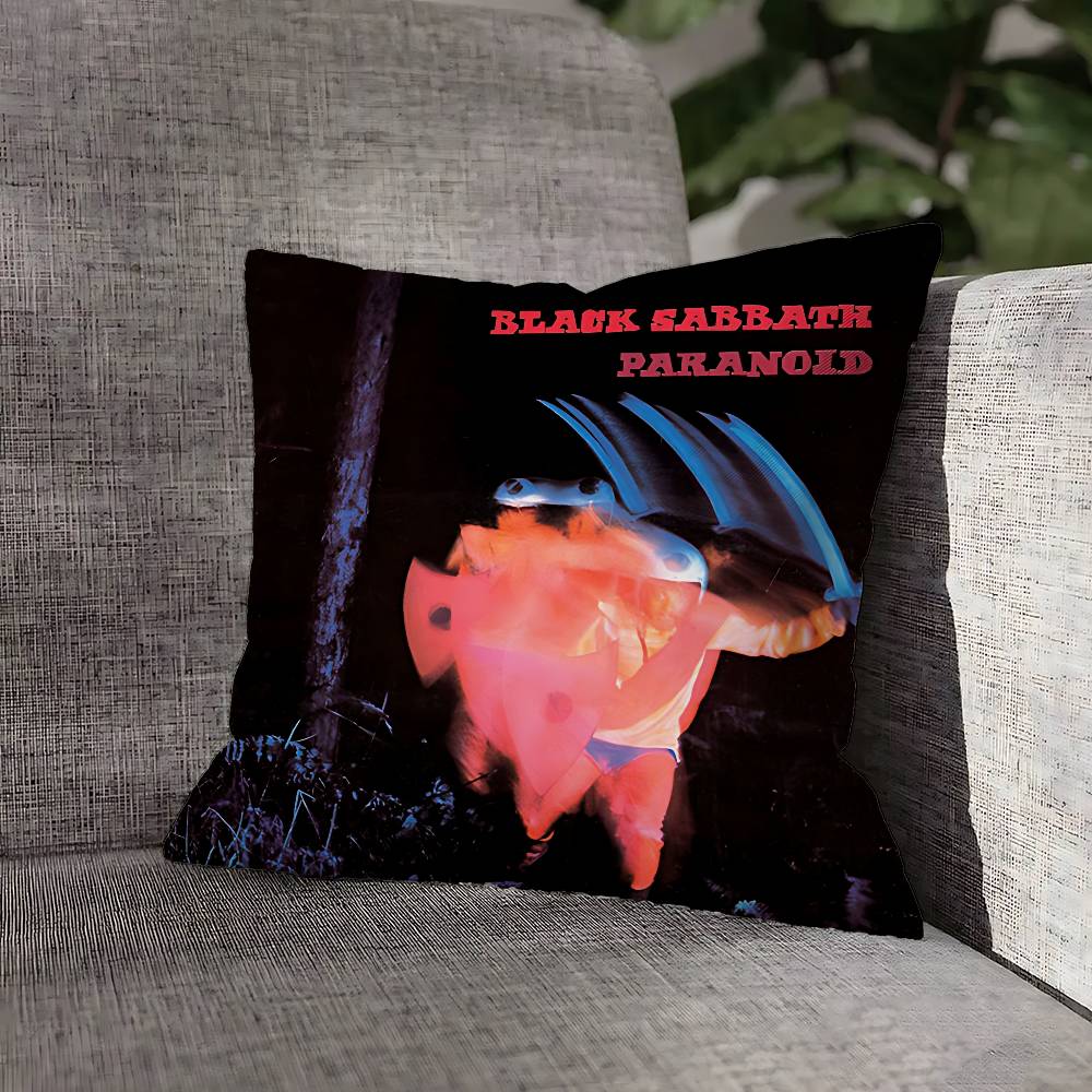 B-Black S-Sabbath Ozzy Pillow Case For Sofa Decor Car Office Room Printing Cushion Cover Decorations and Protector
