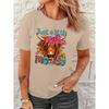 Women's T-Shirt Cow Head Pattern Printing Fashion Casual Blouse Oversized T-Shirt Summer Women's Clothing