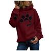 Bear Claw Print Long Sleeve Hoodie Bear Claw Print Long Sleeves Women's Hoodie