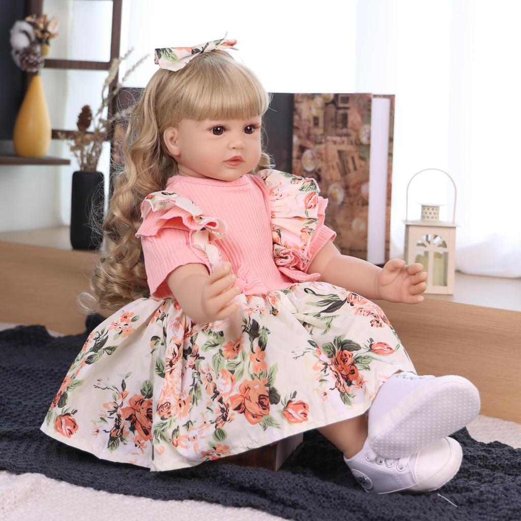 60 Cm Reborn Baby Girl Toy Cloth Body Realistic Princess Newborn Baby Dolls Kids Birthday Christmas Gifts Suit for 7+ Years