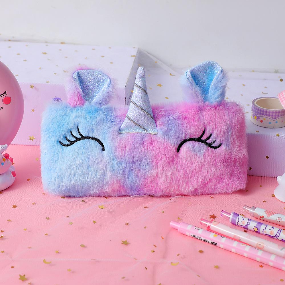 

Unicorn Plush Pencil Case: Cute Cartoon Stationery Holder for Kids