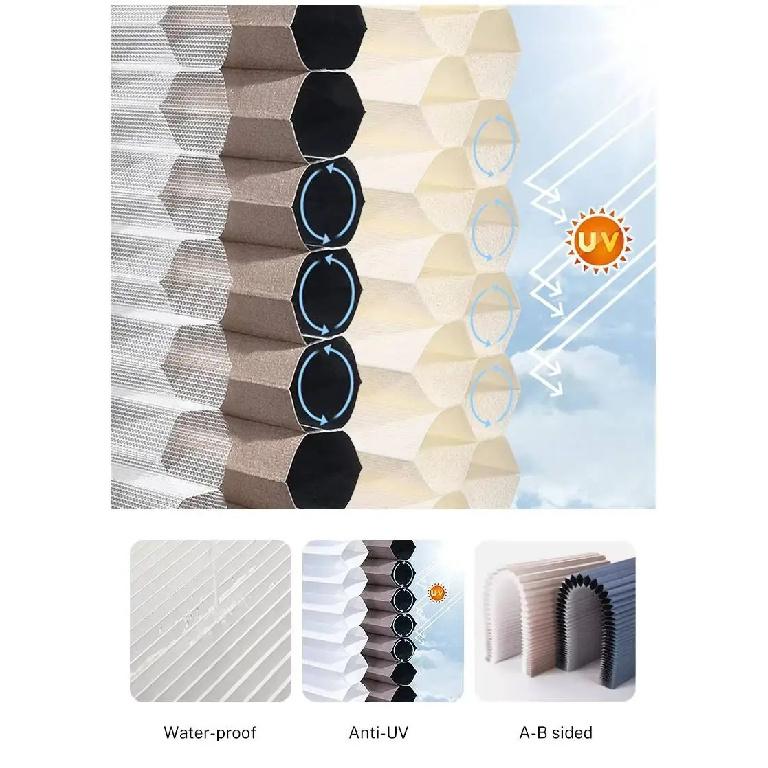 Wholesale High Quality Privacy Blackout Thermal Insulated No Drill Cordless Honeycomb Blinds For Hotel