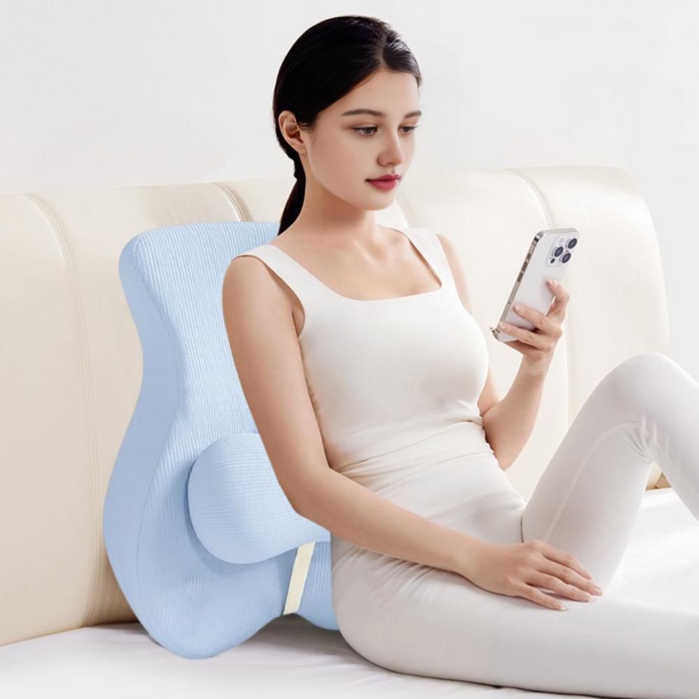 Back Support Cushion Memory Foam Lumbar Support Cushion Adjustable Slider for Office Chair Computer Desk Chair