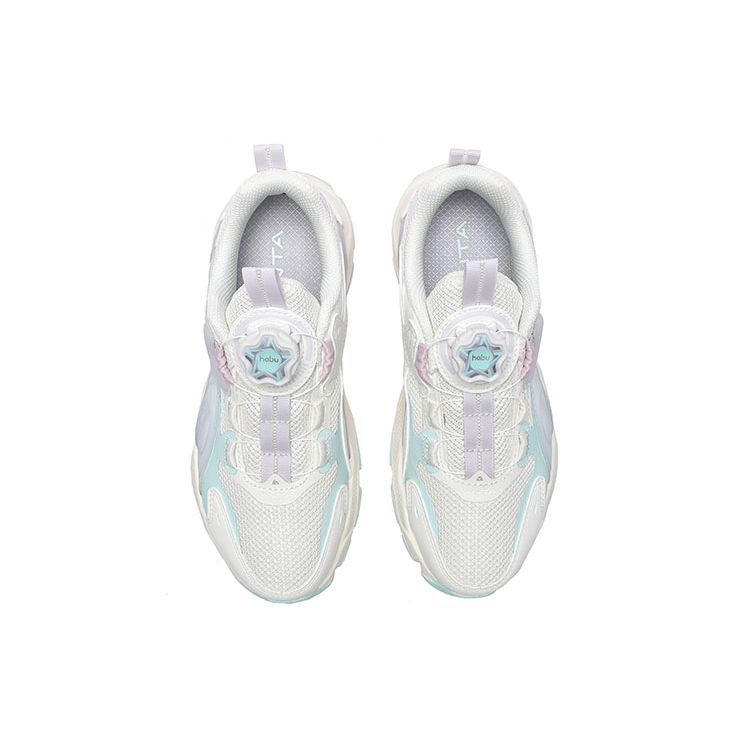 Anta Lifestyle Series Durable Breathable Low-Top Sports Casual Shoes Kids Sneakers White Purple Blue 322318809-5