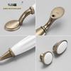 Antique Bronze & White Ceramic Cabinet Handle - European Style for Wardrobe, Drawer, Shoe Cabinet, Wine Cabinet, and Kitchen Doors.