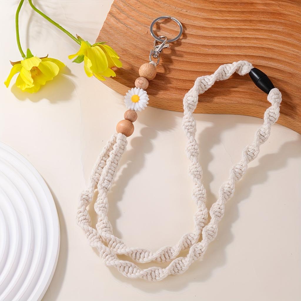 [Handmade] Bohemian Rope Handmade Keychain Necklace Lanyard | 1pc | Rope | Safety Snap | Phone Strap, Work Badge Lanyard | | Bohemian