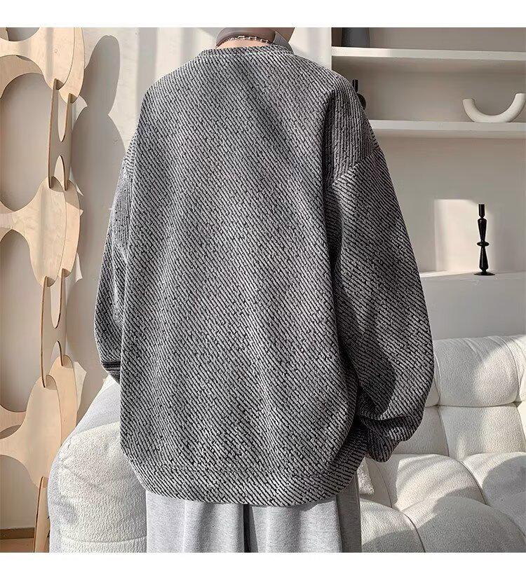Men's Japanese Retro Lazy Style Hoodie - 2025 Autumn/Winter New Arrival, Trendy High-Street Versatile High-End Feel Top.