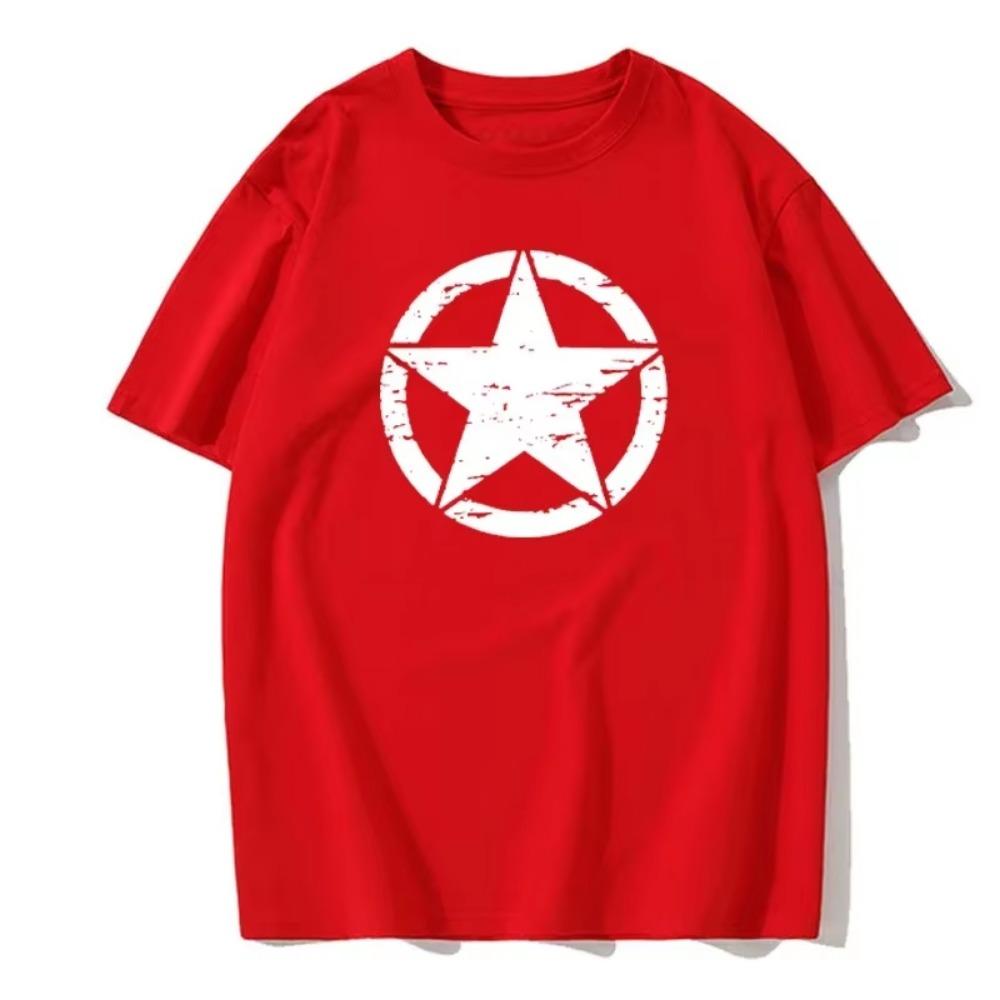 Summer Men's Short-sleeved Fashion Casual Printed Daily Versatile and Comfortable Round Neck Solid Color T-shirt Men's Tops