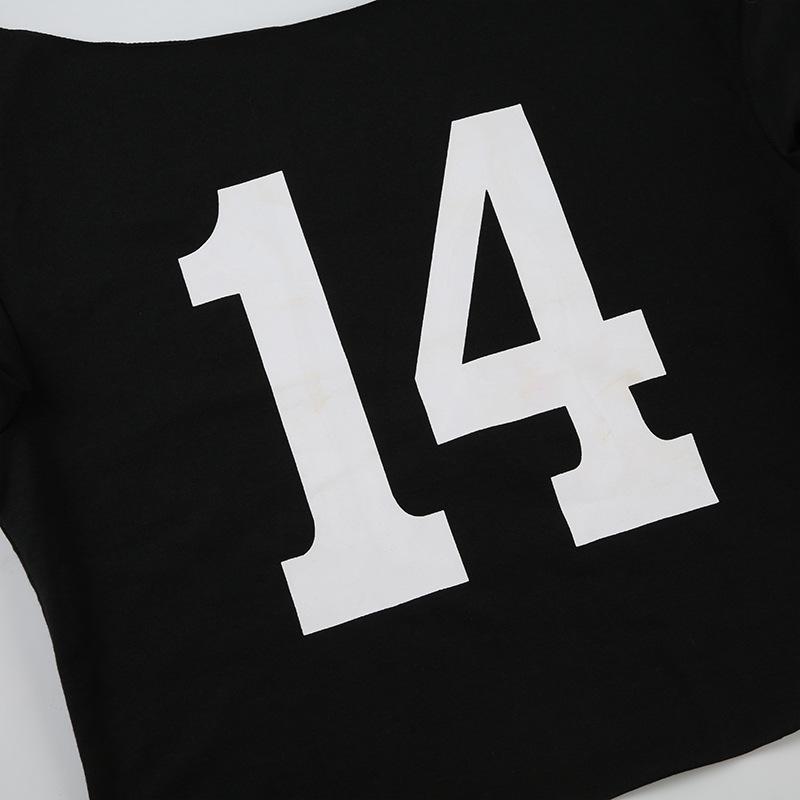 European and American Digital Printed Summer Fashion Personality Short Style Crop Top with Exposed Navel and One Shoulder T-shirt Top