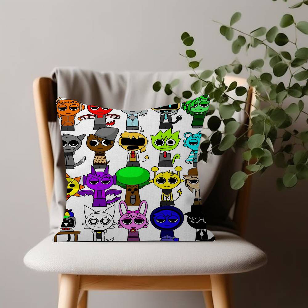 Game SSprunki Cute Personalized Pillow Cover Kids Bedroom Wild Party Decor Pillowcase Kid Birthday Shower Gift