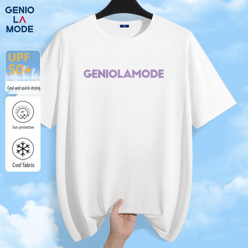 GENIOLAMODE Men s Summer Quick-Dry Ice Silk Short Sleeve T-Shirt 2XL