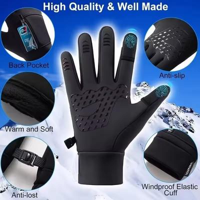 Waterproof Thermal Winter Gloves for Men And Women Warm Sport Gloves for Running Cycling Driving Ski Hiking Work