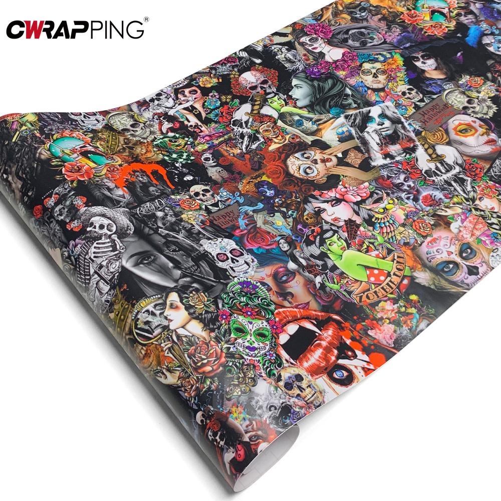 Self-adhesive Film Camouflage Printed Automotive Vinyl Wrap Waterproof Car Stickers Vinyl for Motorcycle Tuning Auto Accessories