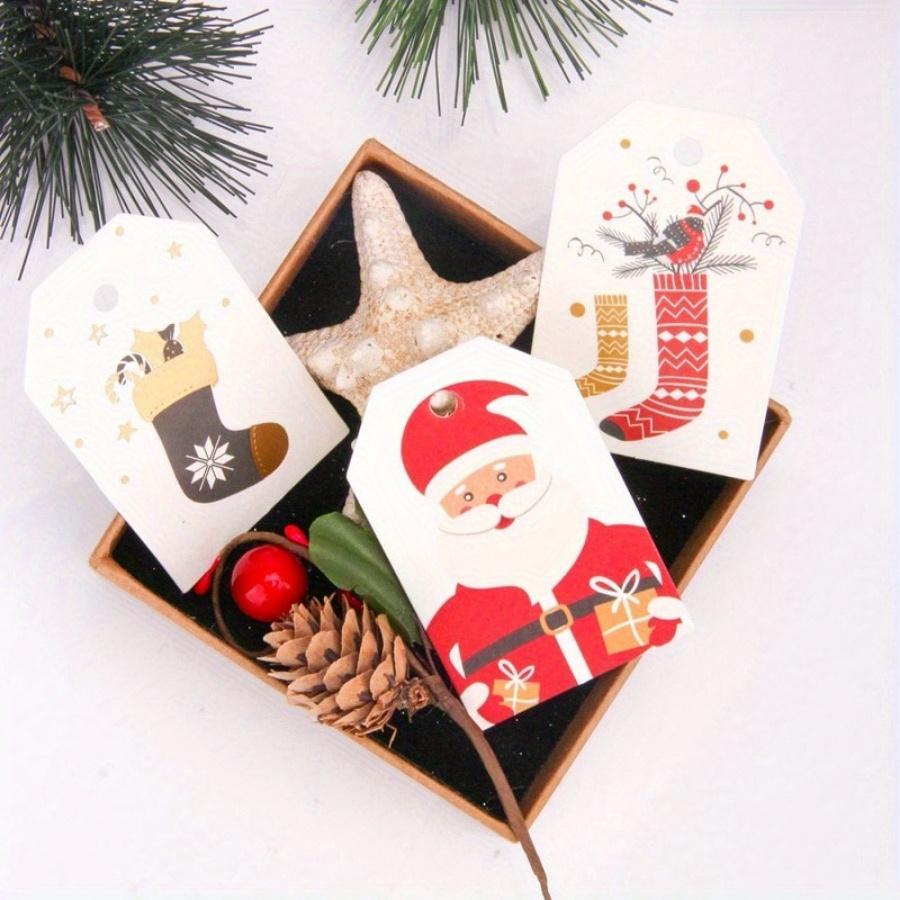 100Pcs Merry Christmas Tags Kraft Paper Card Gift Label Tag DIY Hang Tags Gift Wrapping Decor Gift Card