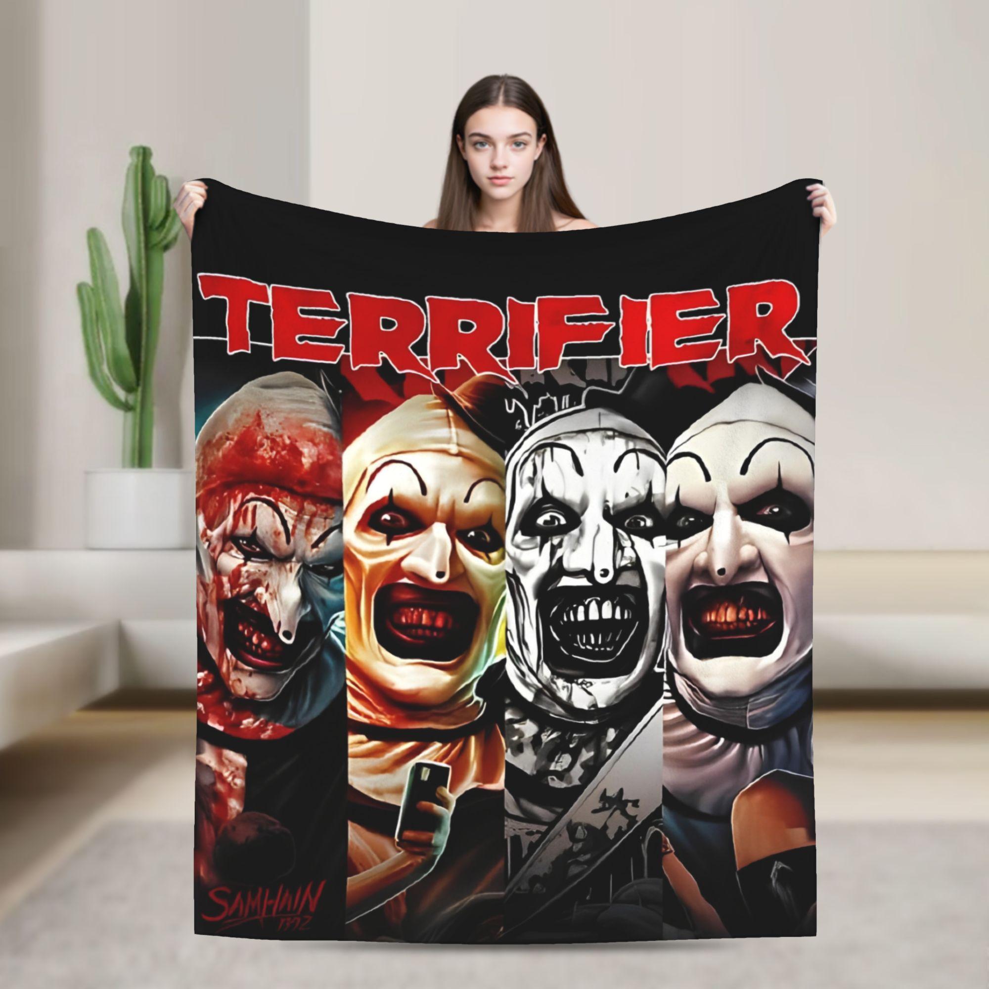 Terrifier Clown Faces Blanket Flannel Vintage Soft Throw Blanket for Home Decoration 75X95CM