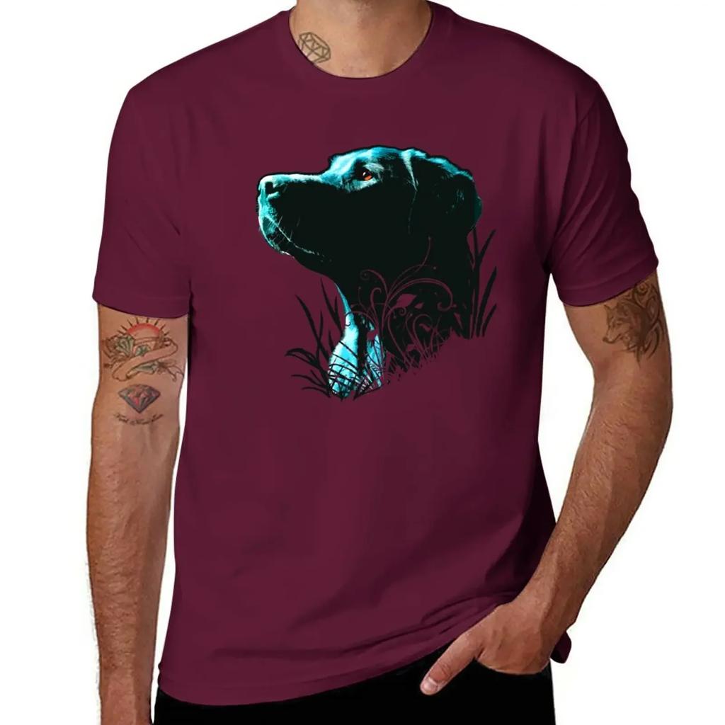 Black Labrador T-Shirt blanks summer top Aesthetic clothing mens graphic t-shirts anime
