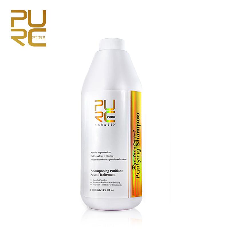PURC 1000ml Keratin Shampoo Treatment Professtion Straightening Hair Before and After Hair Cleaning Protect Shampoos Care Women