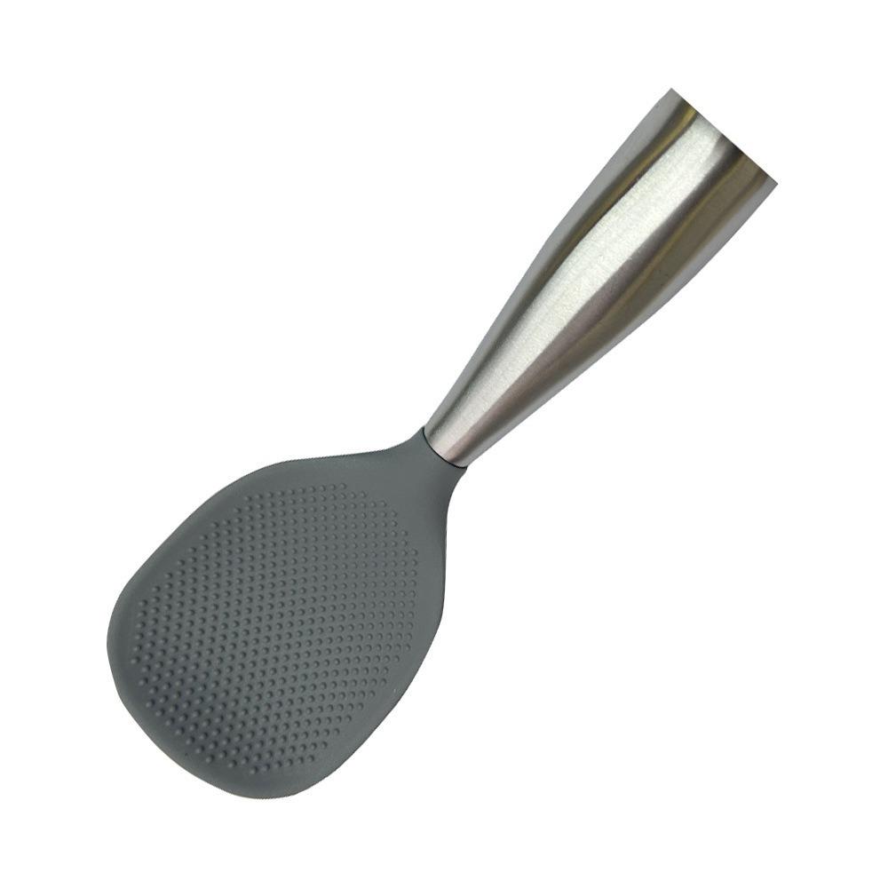 Stainless Steel Handle Silicone Rice Spoon Non-stick Rice Paddle Kitchen Tableware Rice Scoop  Home