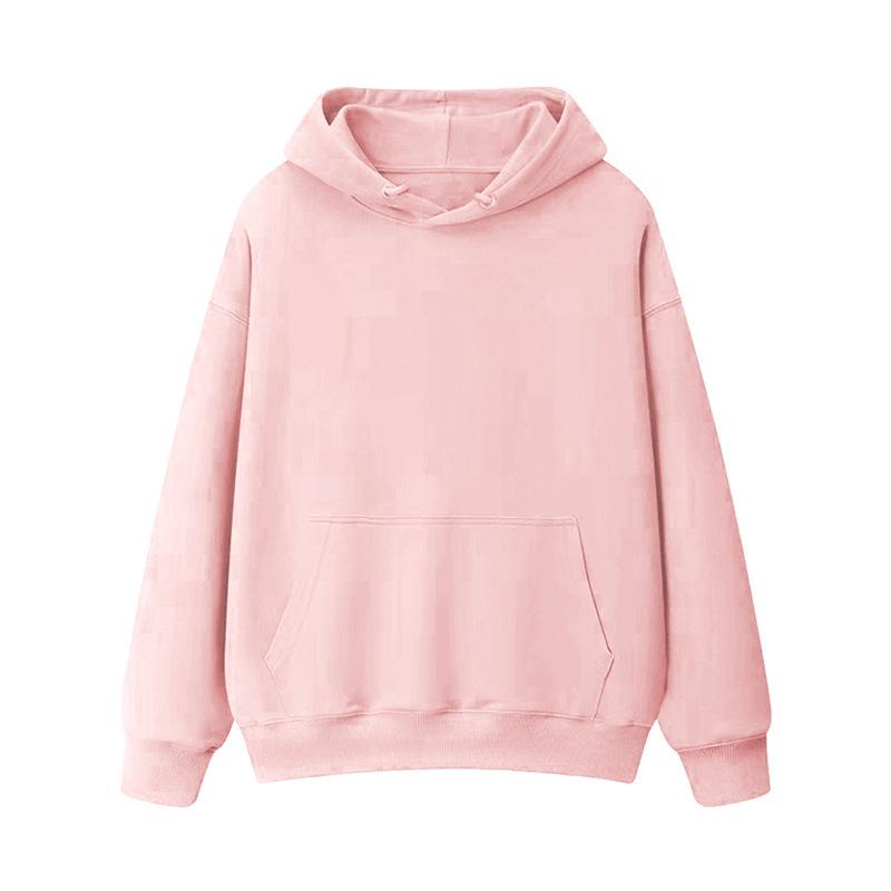 Fleece Thickened Loose Hooded Sweater Women's Autumn and Winter Warm Student Couple Solid Color Jacket Women's Clothing