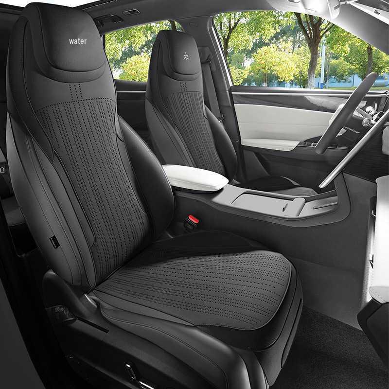 Universal Suede Seat Cushion Cover for Geely Galaxy L7 - Four Seasons, Half-Wrapped, Perforated Design