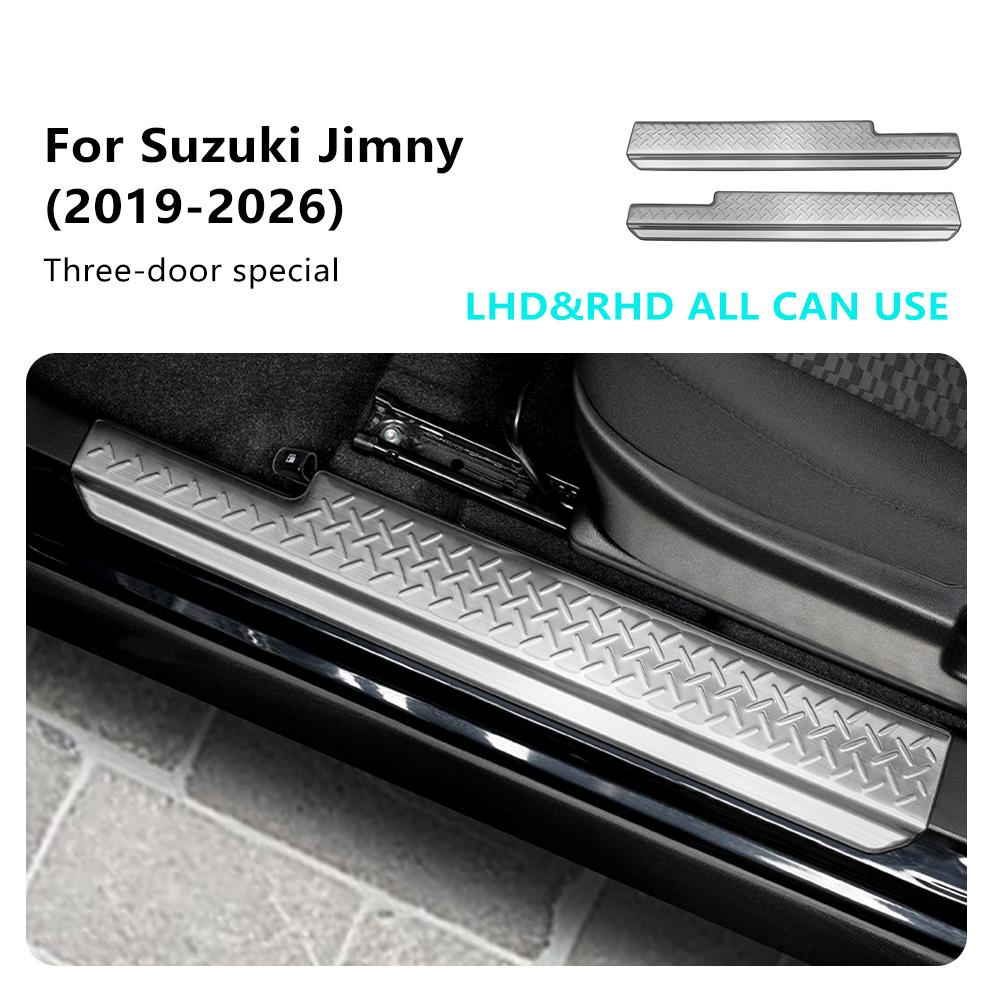 Door Sill Protector For Suzuki Jimny 2019 2020 2021 2022-2026 Stainless Steel Scuff Plate Cover Trim Exterior Car Accessories
