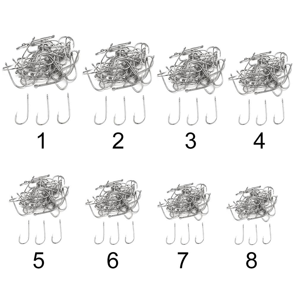 Durable For Fishing 1#-8# Double Barbed Long Handle Offset Narrow Bait Hook Long Shank Hooks