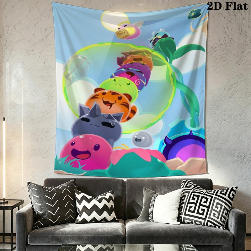 Slime Rancher Wall Tapestry Aesthetic Wall Hanging Printed Fabric Blanket Decorative Tapestries for Bedroom Living Room Home Decor