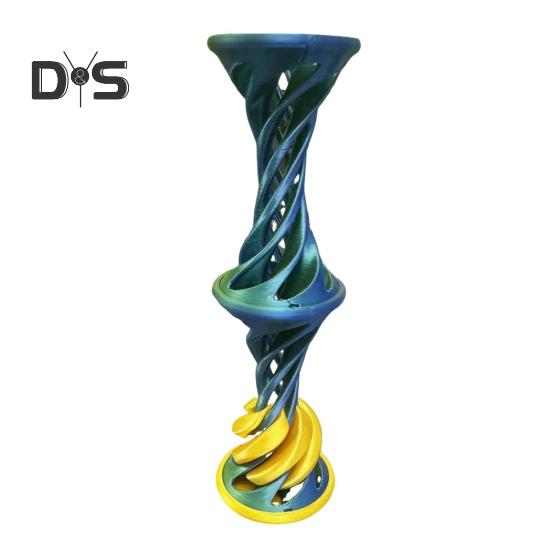 3D Printed Spiral Toy with Launching Ball Impossible Pyramid Passthrough Sculpture Vortex Thread Illusion Stress Relief Kids Adults Mini Spiral