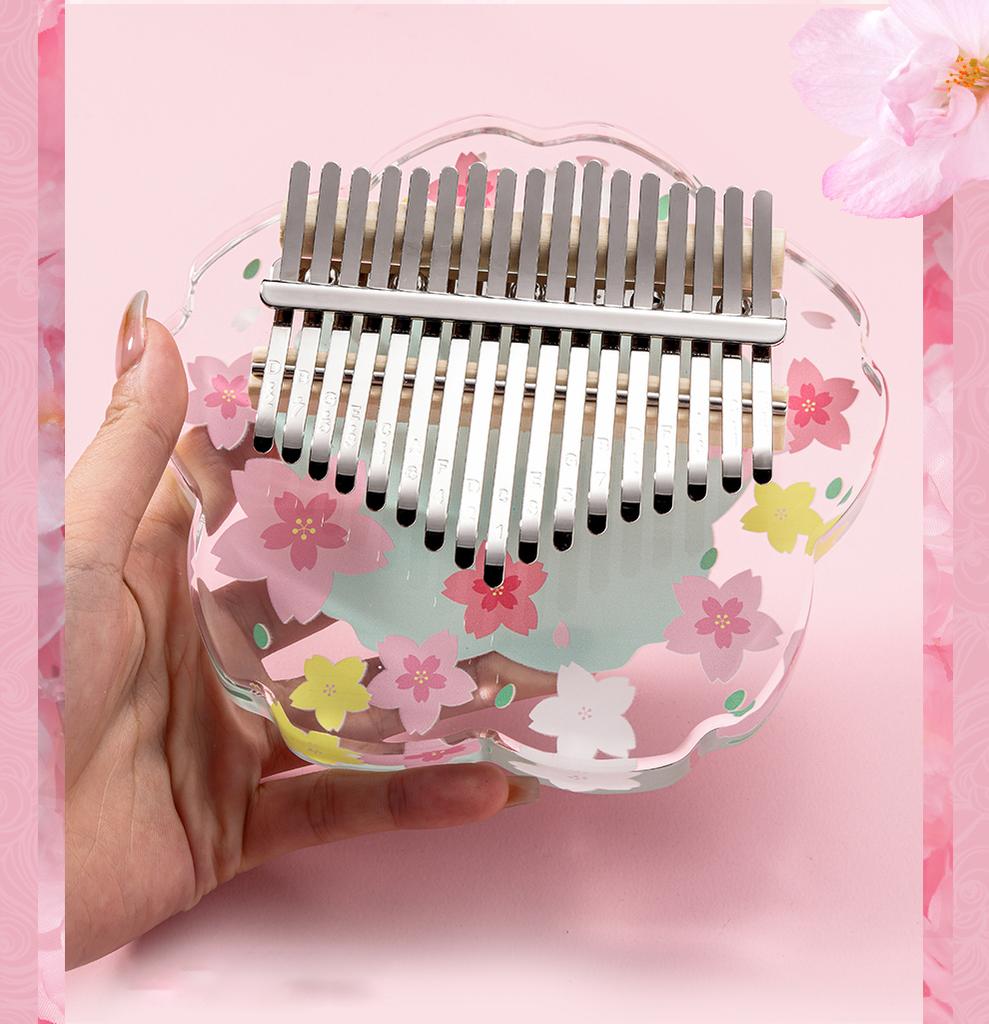 Hluru Kalimba 21 tangenter med fodral Plattbräda Kristallklar Tumme Piano 17 tangenter Kalimbas Akryl Musikinstrument Mbira
