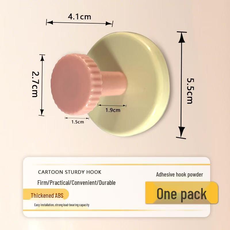 No-Drill Adhesive Bathroom Hook with Strong Suction for Wall or Door
