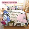 Regular Show  Pattern Bedding Quilt Set  Home Decoration  Gift (1 * Duvet Cover + 2 * Pillowcase  Without Core)