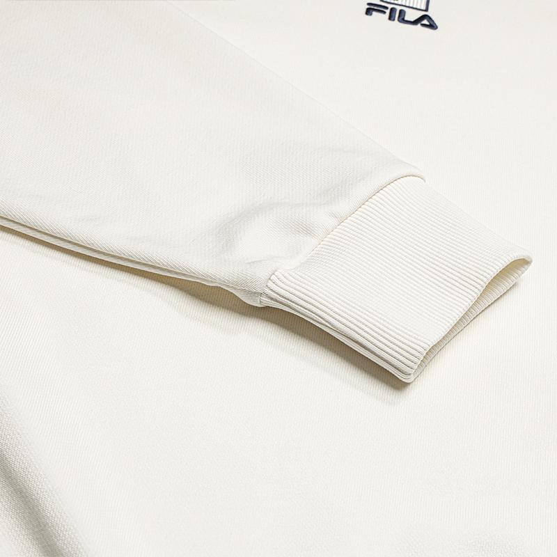 FILA Original Double Logo Solid Color Crew Neck Long Sleeve Sweatshirt Unisex sweatshirt F51U639201FWT