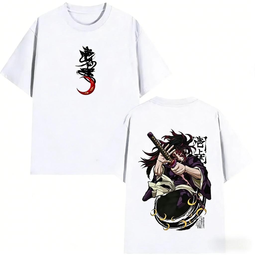 Anime Demon Slayer Kokushibo Graphic T Shirt Unisex Unisex Clothing Cartoon Fashion Tshirt Unisexs Casual Summer Tshirts