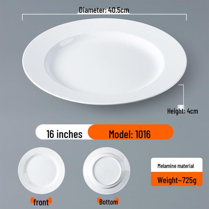 A5 White Melamine Round Dinner Plates (Pack of 5)
