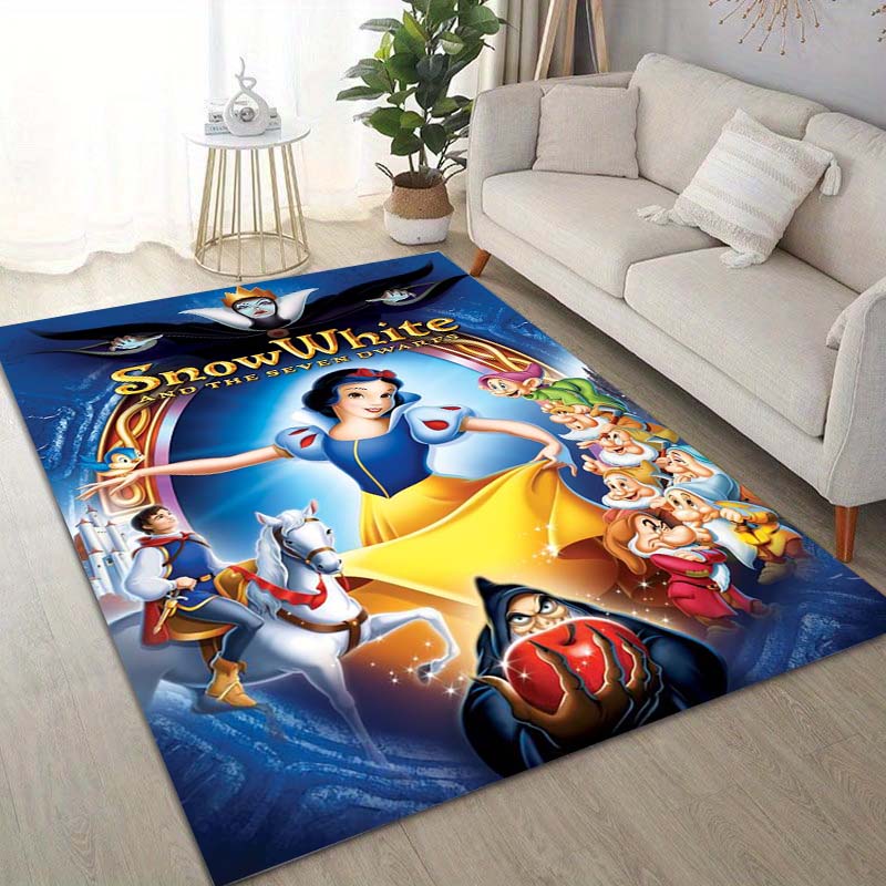 1PC Disney Snow White Print Carpet for Living Room Bedroom Kid's Room Home Decor Pink Room Decor Area Rug Non-slip Mat Play Mat