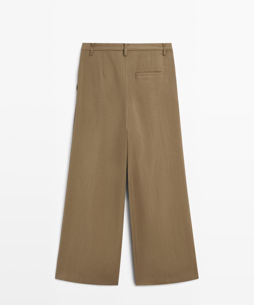 Masimodutti Crop Wide Leg Fluid Pants