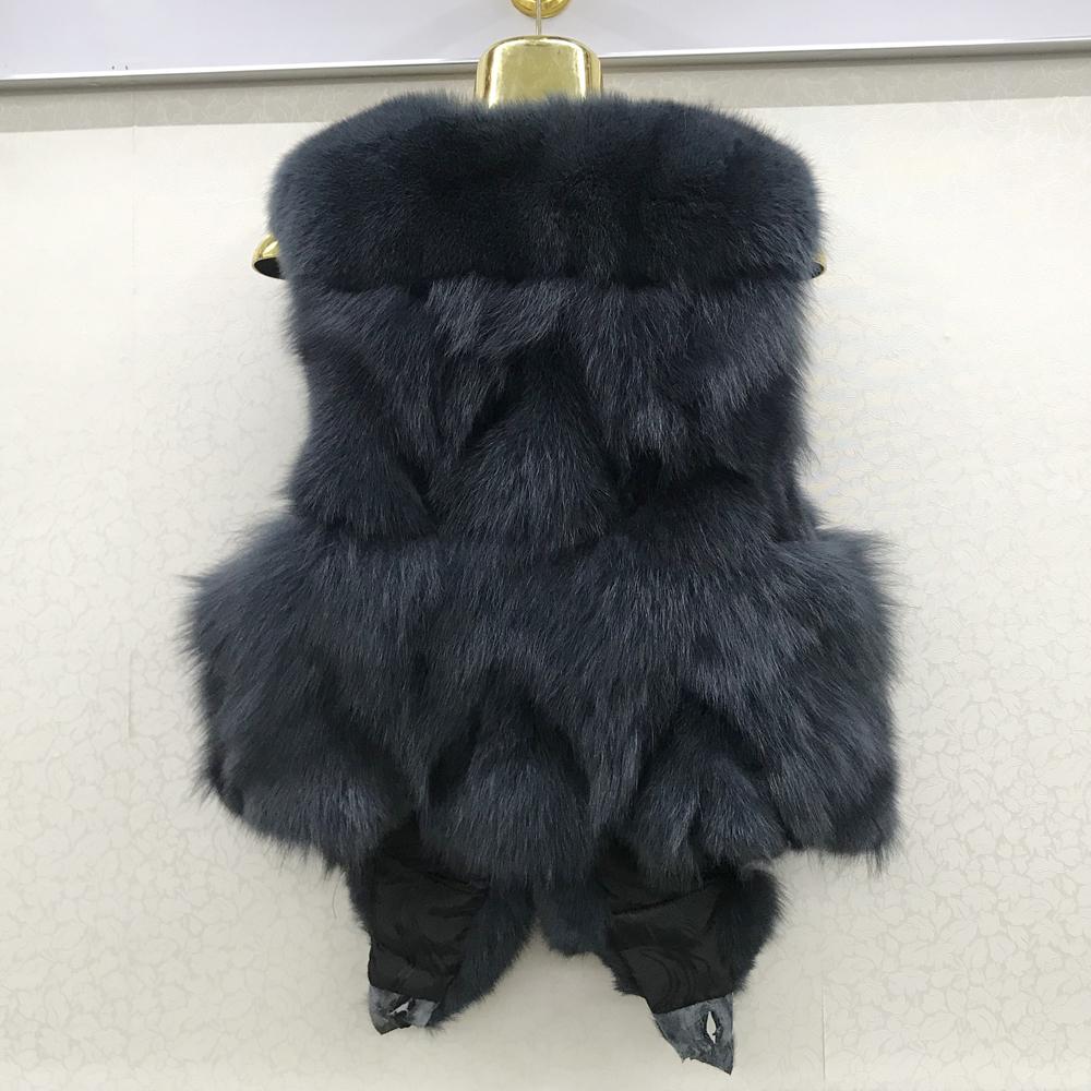 Vest Natural Soft Fox Fur Sleeveless Jacket Lady Quality Warm Real Fox Fur Gilet