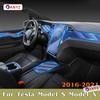 For Tesla Model S X 2016- Car Gearbox Panel Navigation Screen Automotive Interior TPU Protective Film Anti-Scratch Sticker