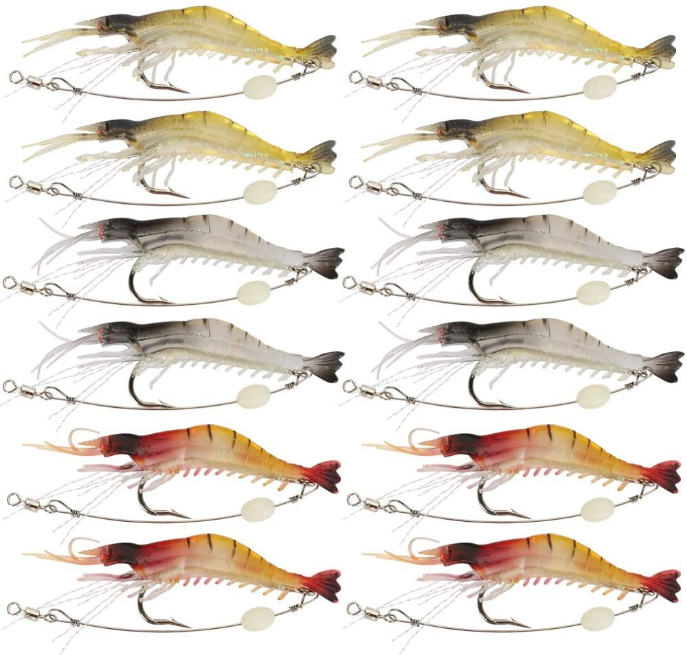 

Креветка Червь Рыбалка Мягкая Приманка для Креветки Рыболовный Набор из 12 Приманок Креветка Червь для Рыбалки на Окуня Приманка, Червь, Набор, Наживка, 6г, 9см,