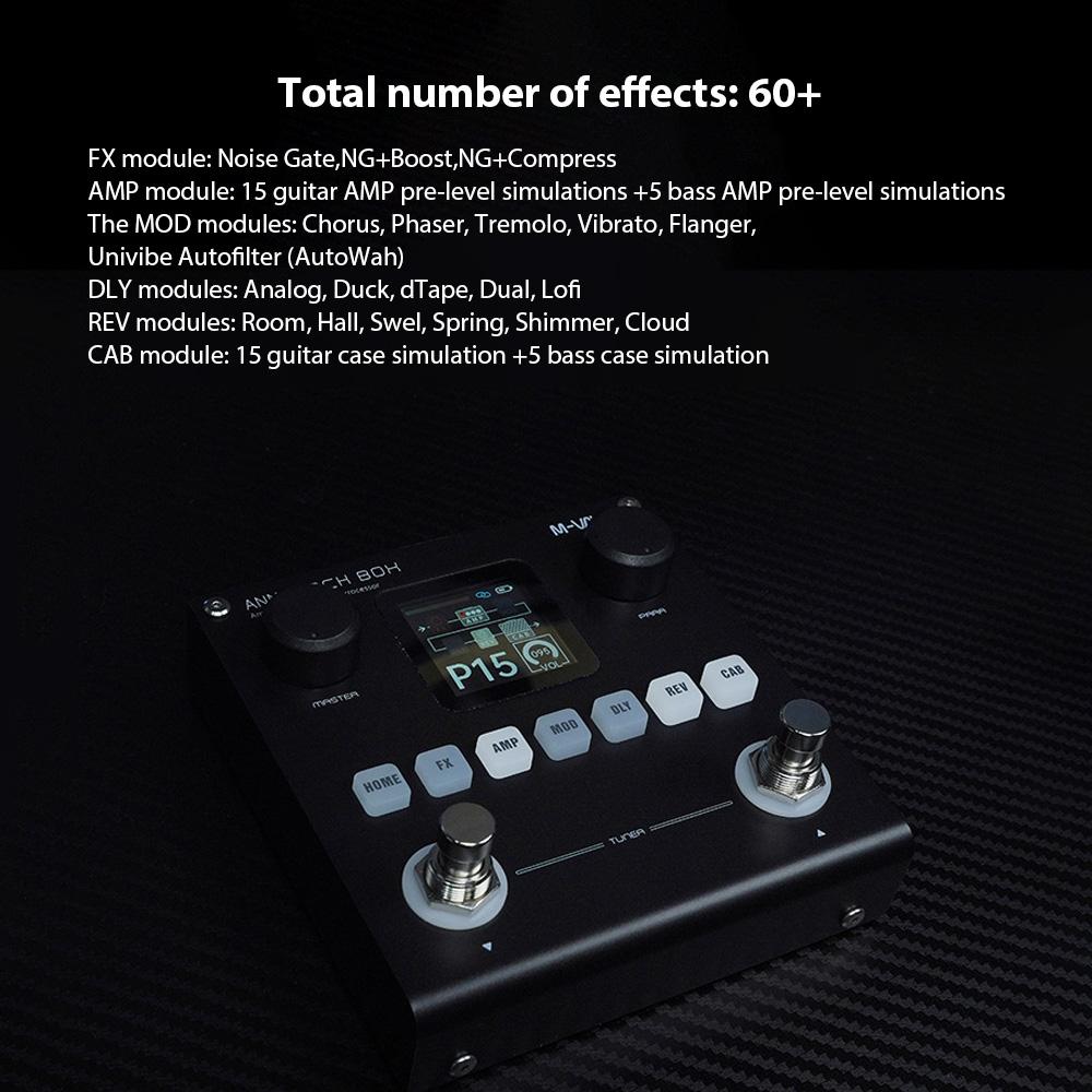 M-VAVE Guitar/Bass AMP Modeler Multi Effects Processor 80 Editable Presets 6 Effects Modules 3-Band