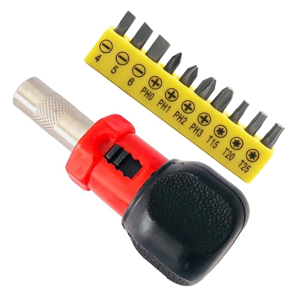 Screw Driver Ratchet Wrench 11PCS Anti-slip Handle