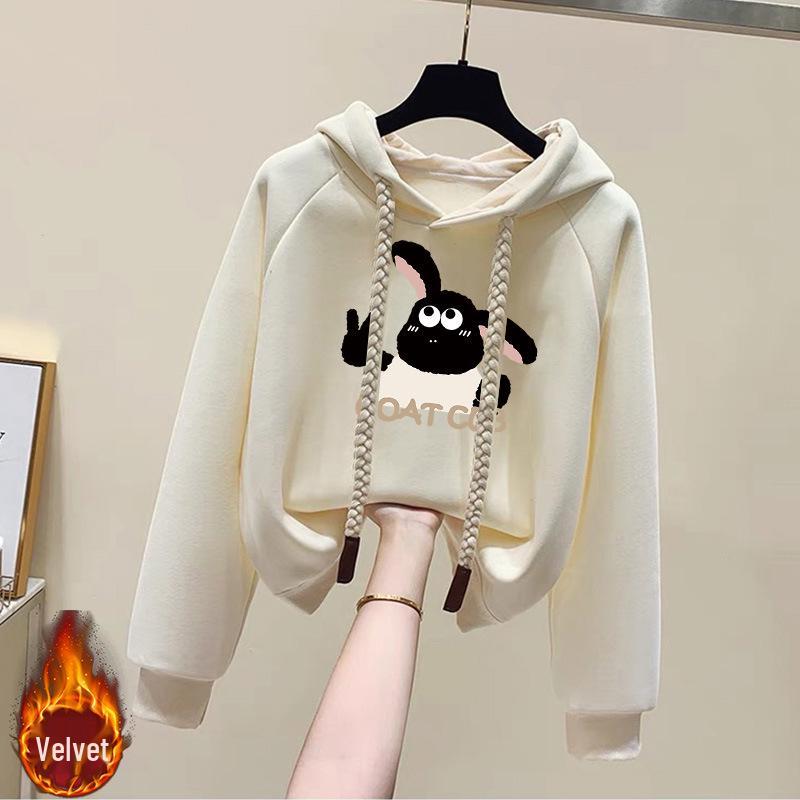 Women's Fleece-Lined Hooded Sweatshirt - New 2024 Petite Winter Dopamine Style