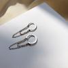 Stud Geometric Ear Clip Without Piercing Female Personality Simple Design Feel Retro Hong Kong Flavor Fringe Chain Ear Bone Clip