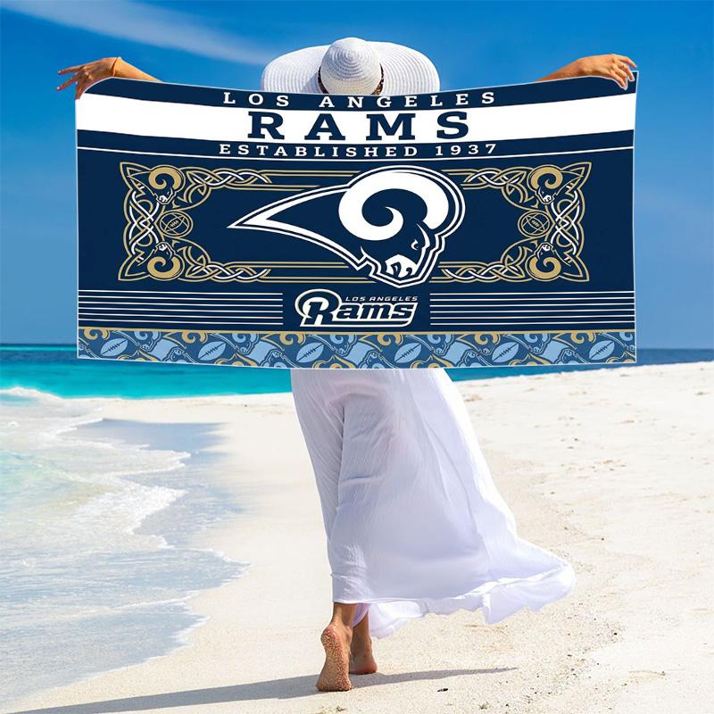 Los Angeles Rams Print Beach Towel, Large Soft Quick Dry Towel for Beach Camping Swimming