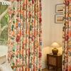 1 Stück LOZUJOJU Vintage Blumen Vogel Druck Verdunkelungsvorhang Landhausstil Dicke Fenster Vorhänge für Schlafzimmer Wohnzimmer Heimdeko