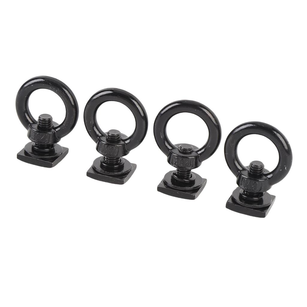 4PCS T Track Mount Tie Down Anchor M8 Sturdy Stainless Steel T Slot Bolt Tie Down Rings for Holding Bungee Cord Rope